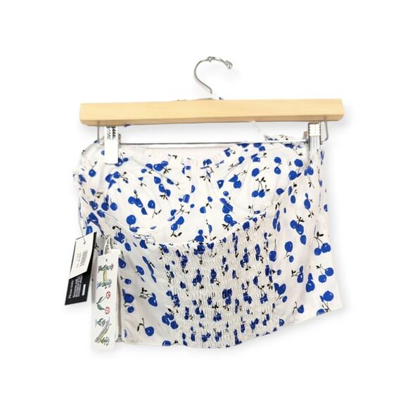 NWT HVN Convertible Cherry Poplin Bella Bustier Crop Top - Picture 2 of 7